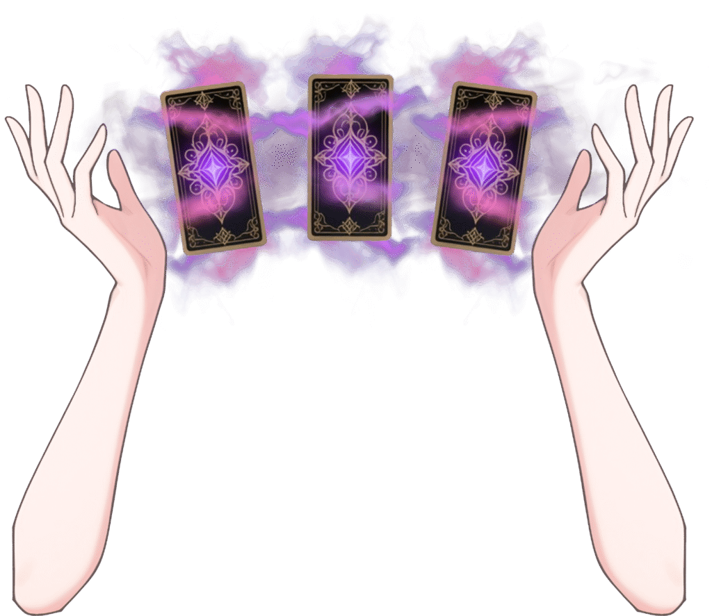 Vtuber向けフリー素材/タロットカード占いをする手のイラスト
