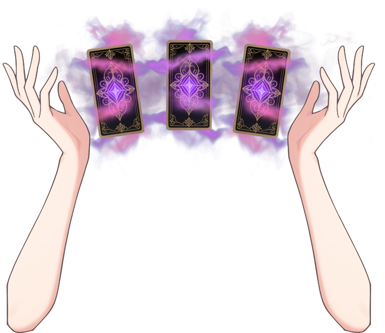 Vtuber向けフリー素材/タロットカード占いをする手のイラスト