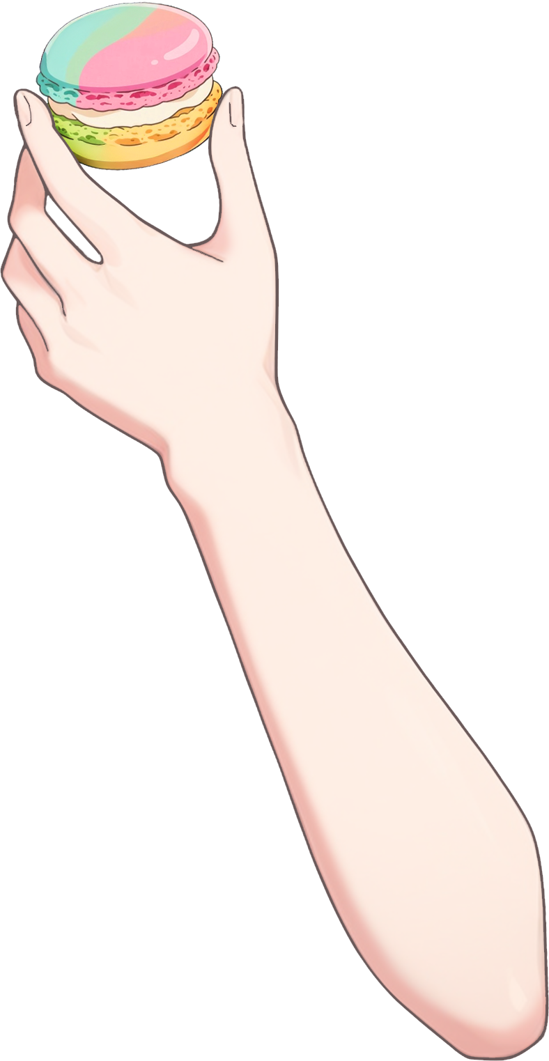 Vtuber向けフリー素材|マカロンを持つ手のイラスト