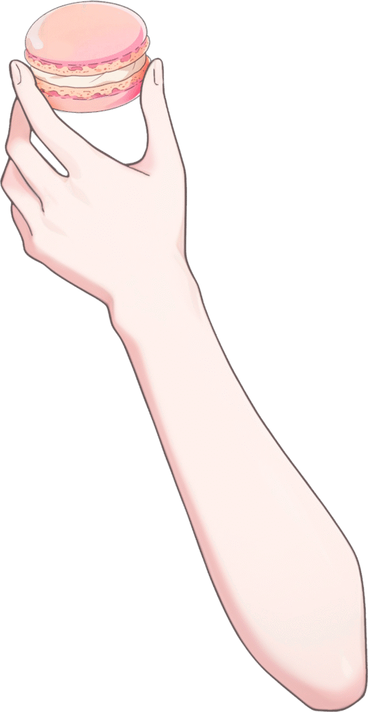 Vtuber向けフリー素材|マカロンを持つ手のイラスト