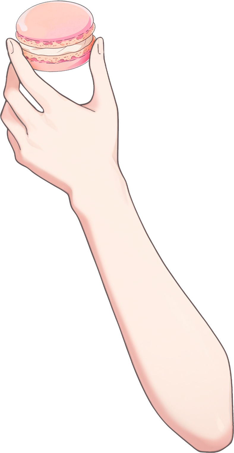 Vtuber向けフリー素材|マカロンを持つ手のイラスト