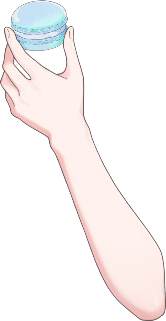 Vtuber向けフリー素材|マカロンを持つ手のイラスト