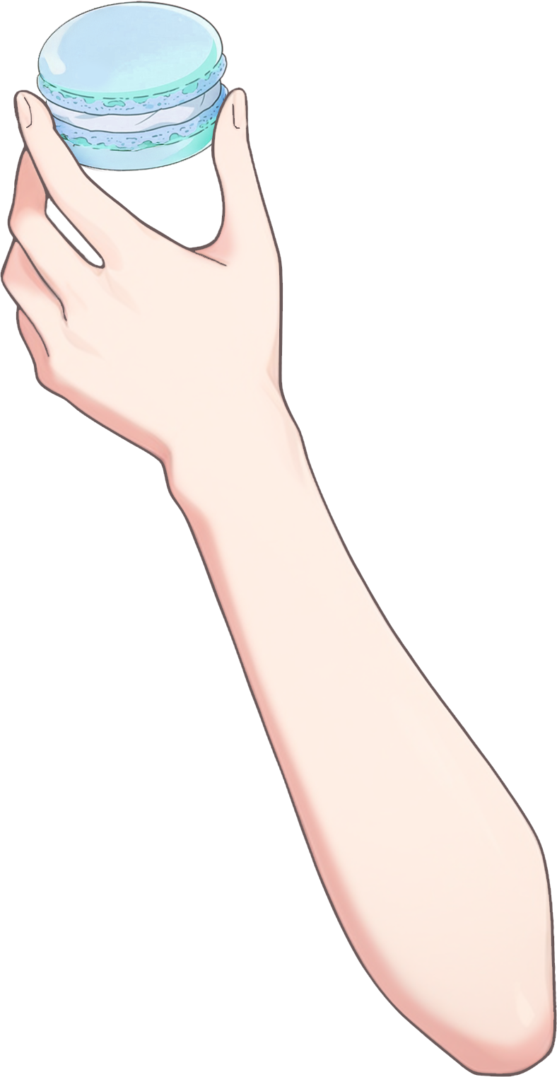 Vtuber向けフリー素材|マカロンを持つ手のイラスト