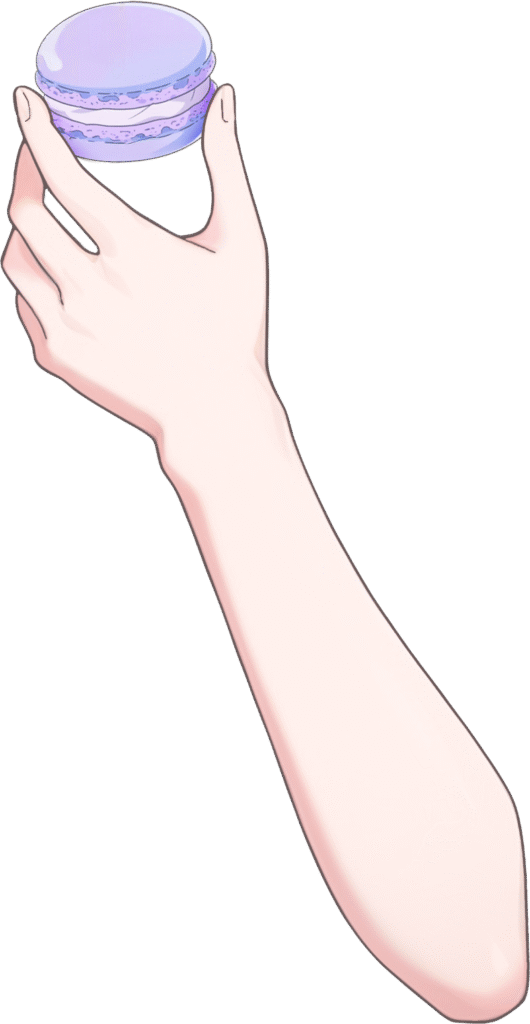 Vtuber向けフリー素材|マカロンを持つ手のイラスト