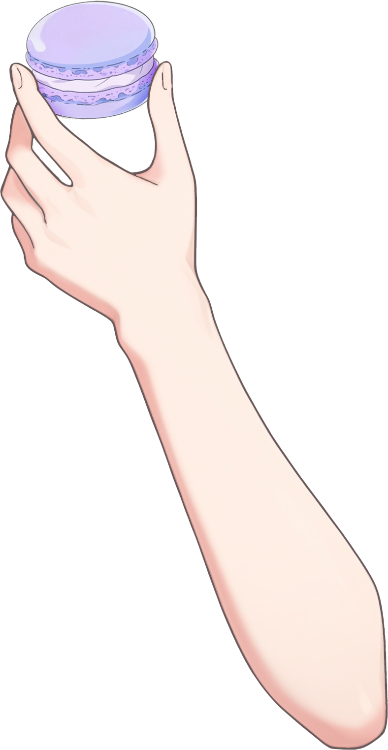 Vtuber向けフリー素材|マカロンを持つ手のイラスト