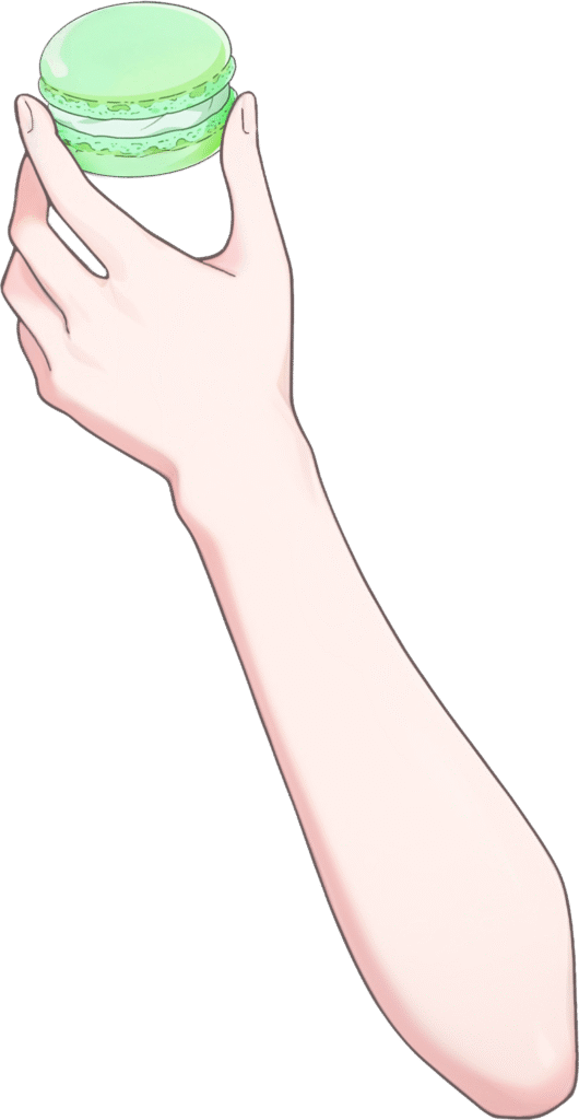 Vtuber向けフリー素材|マカロンを持つ手のイラスト