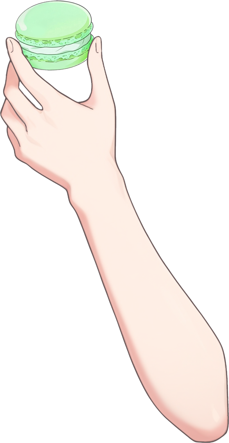 Vtuber向けフリー素材|マカロンを持つ手のイラスト