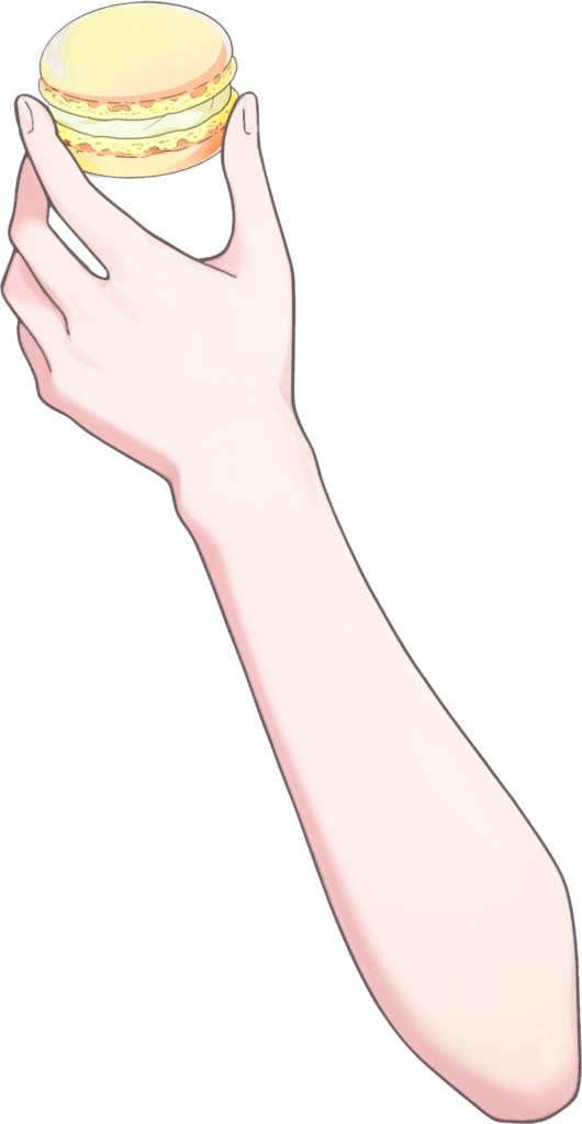 Vtuber向けフリー素材|マカロンを持つ手のイラスト
