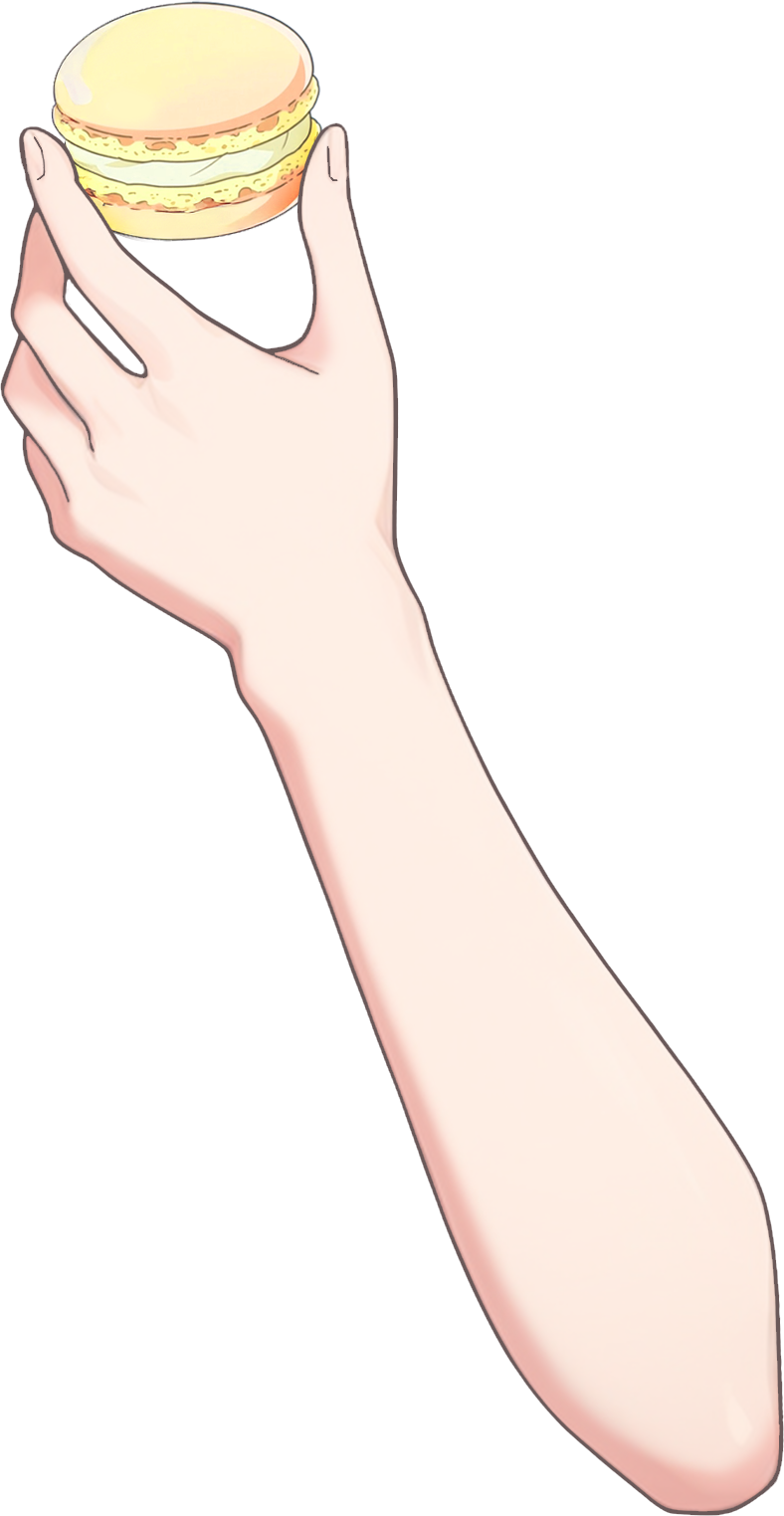 Vtuber向けフリー素材|マカロンを持つ手のイラスト