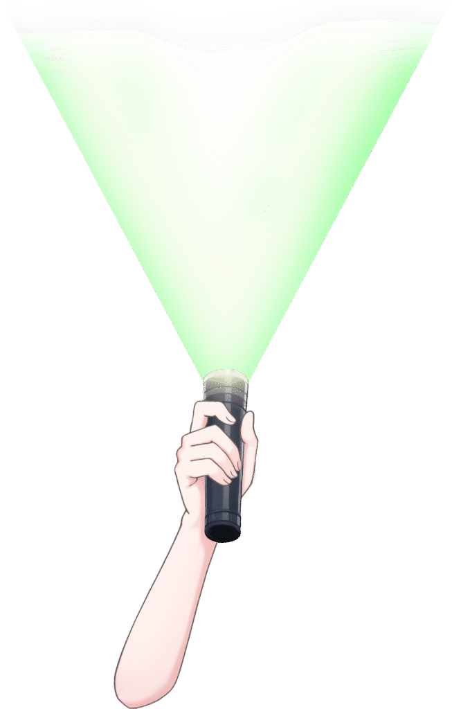 Vtuber向けフリー素材|懐中電灯を持つ手のイラスト