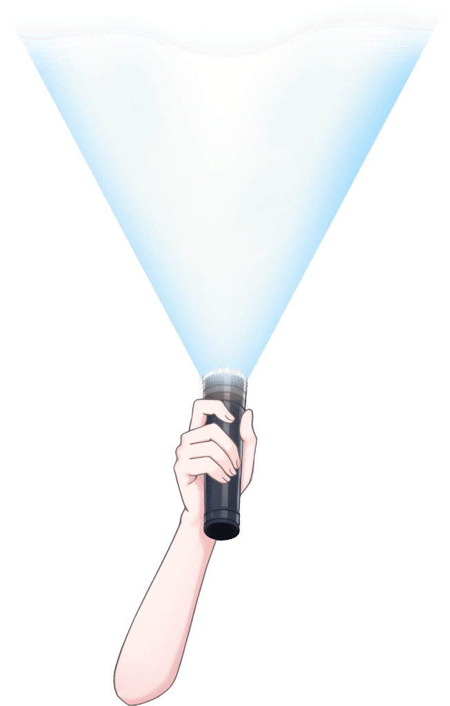 Vtuber向けフリー素材|懐中電灯を持つ手のイラスト