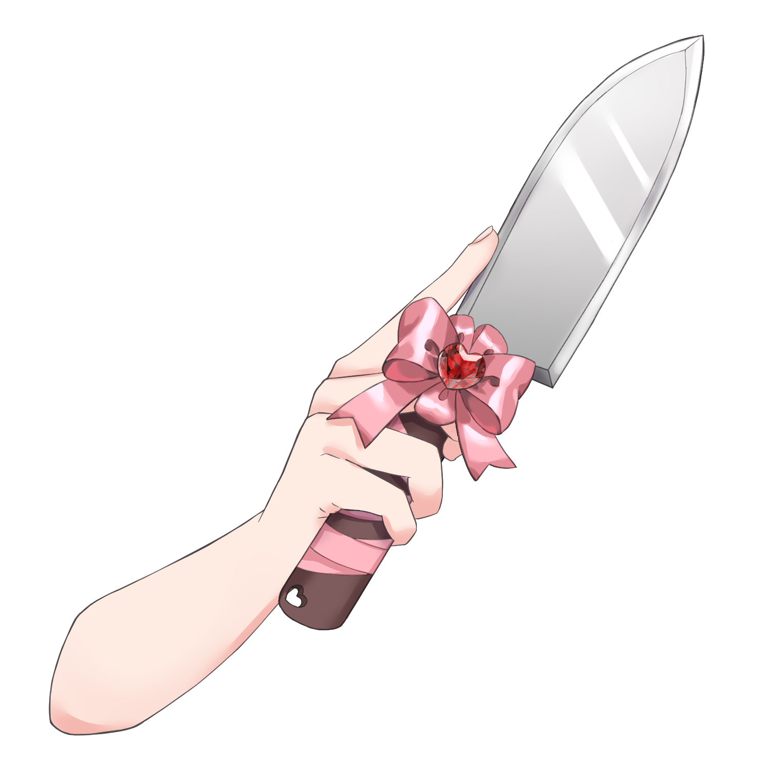 リボン付きナイフを持つ手のイラスト