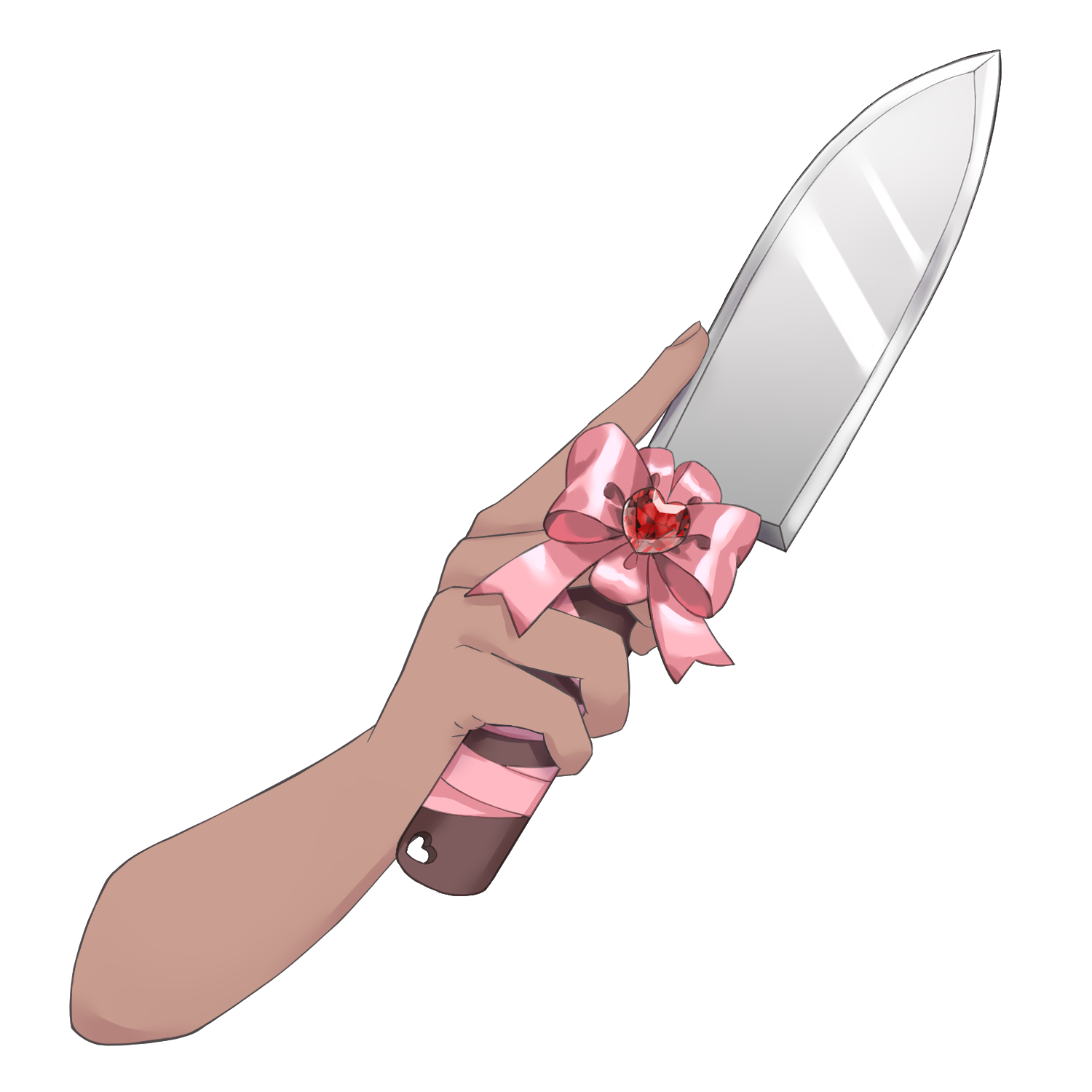 リボン付きナイフを持つ手のイラスト