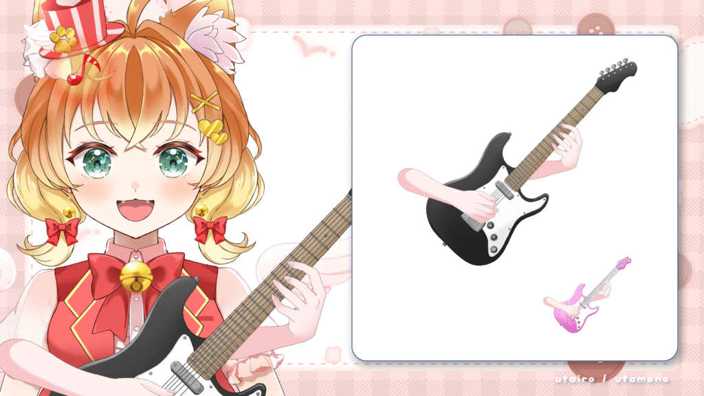 Vtuber向けフリー素材｜ギターを持つ手のイラスト