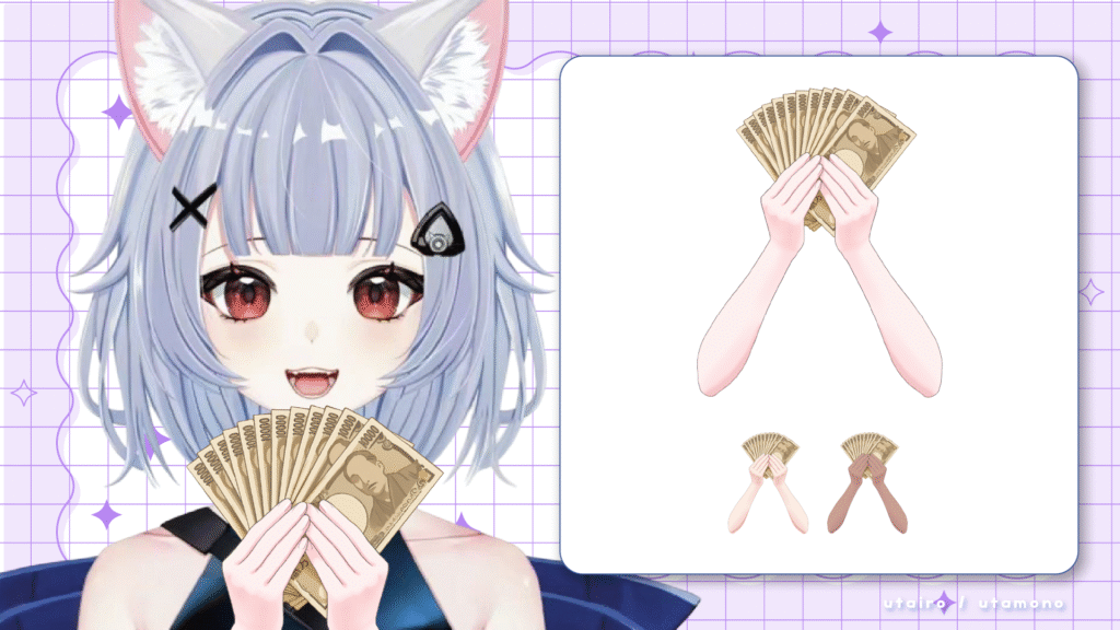 お金/札束を持つ手のイラスト