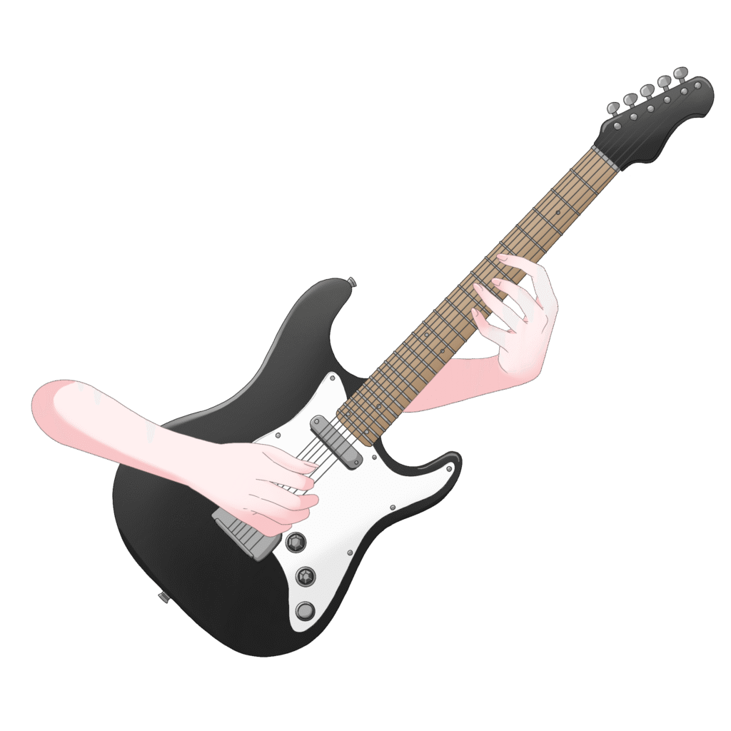 Vtuber向けフリー素材｜ギターを持つ手のイラスト