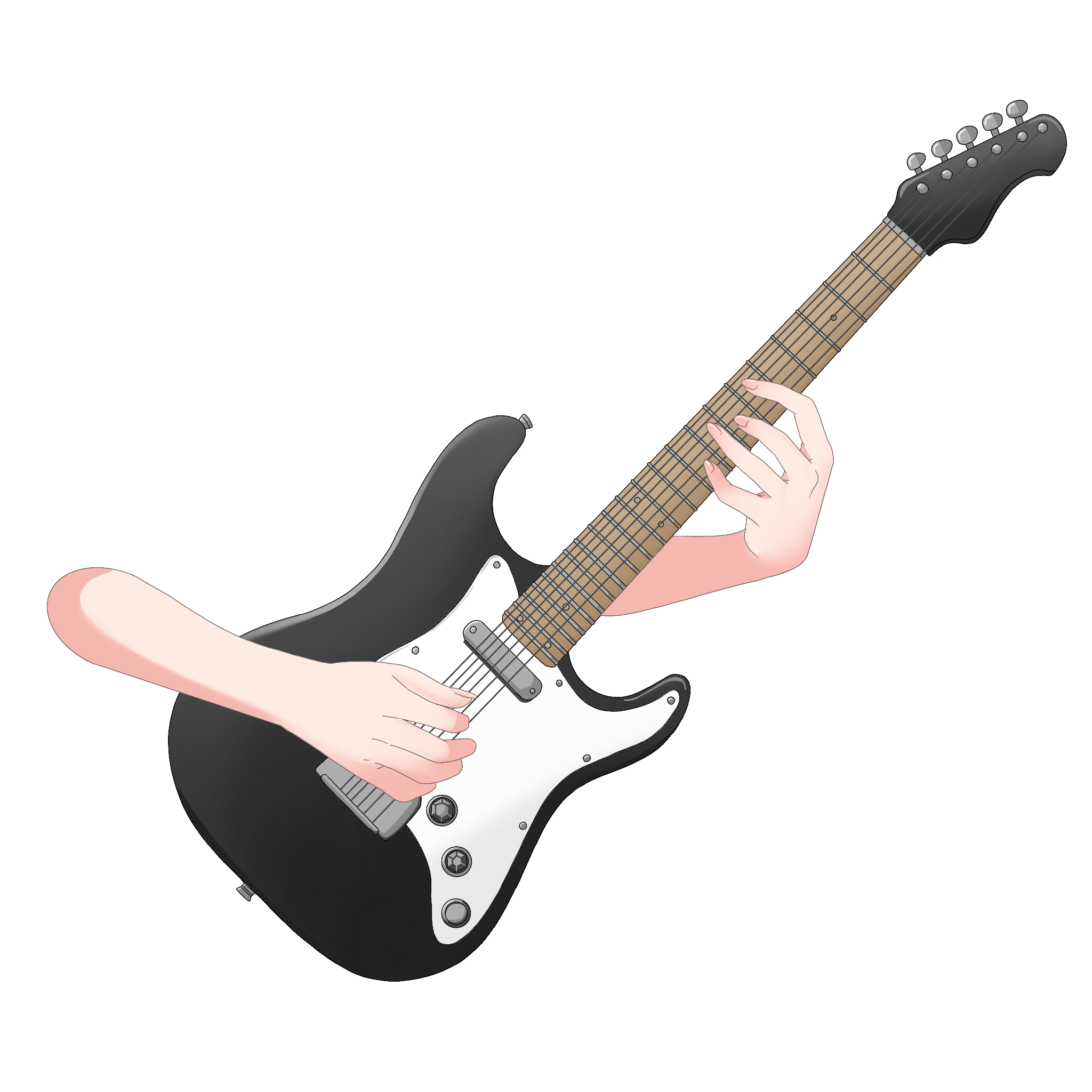 Vtuber向けフリー素材｜ギターを持つ手のイラスト