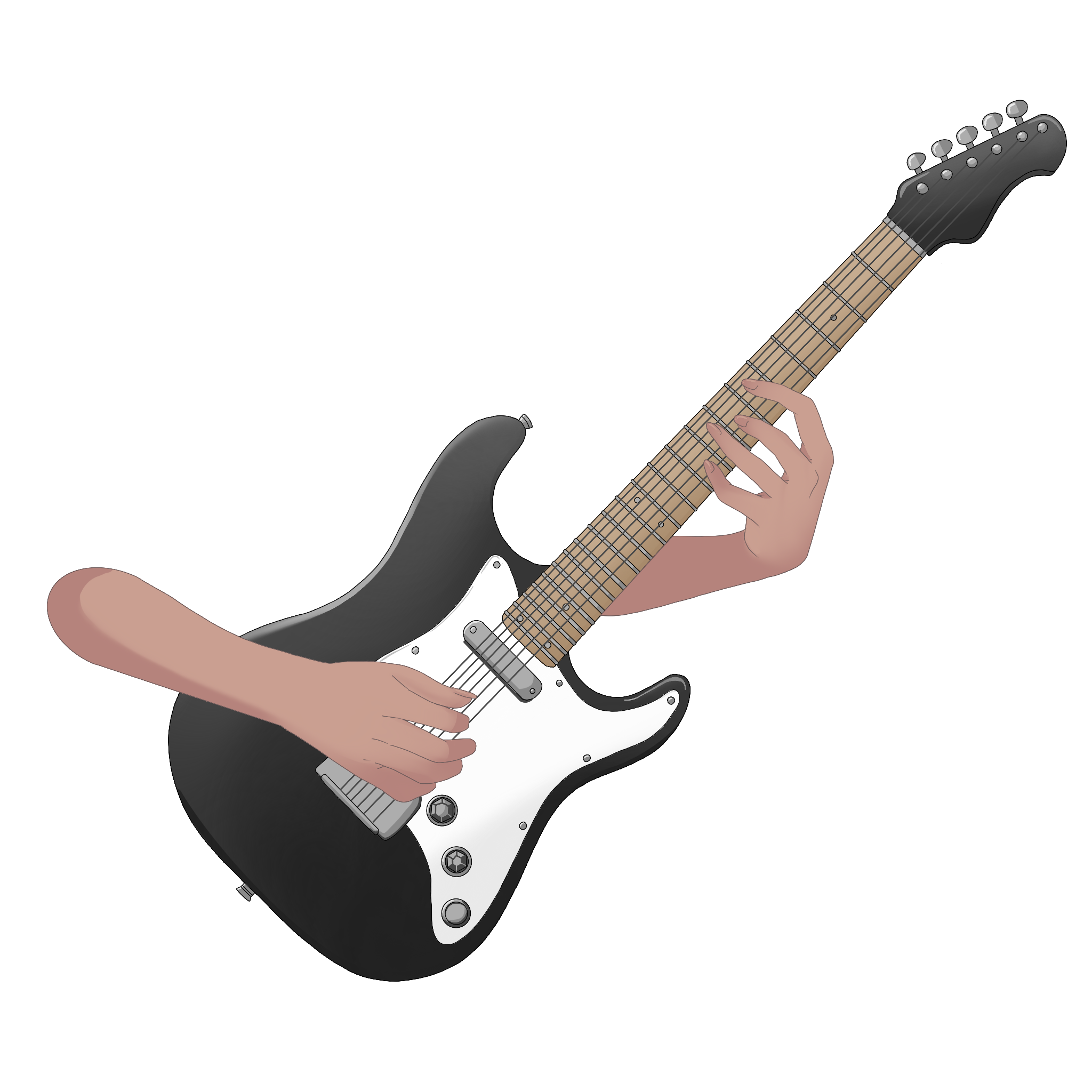 Vtuber向けフリー素材｜ギターを持つ手のイラスト