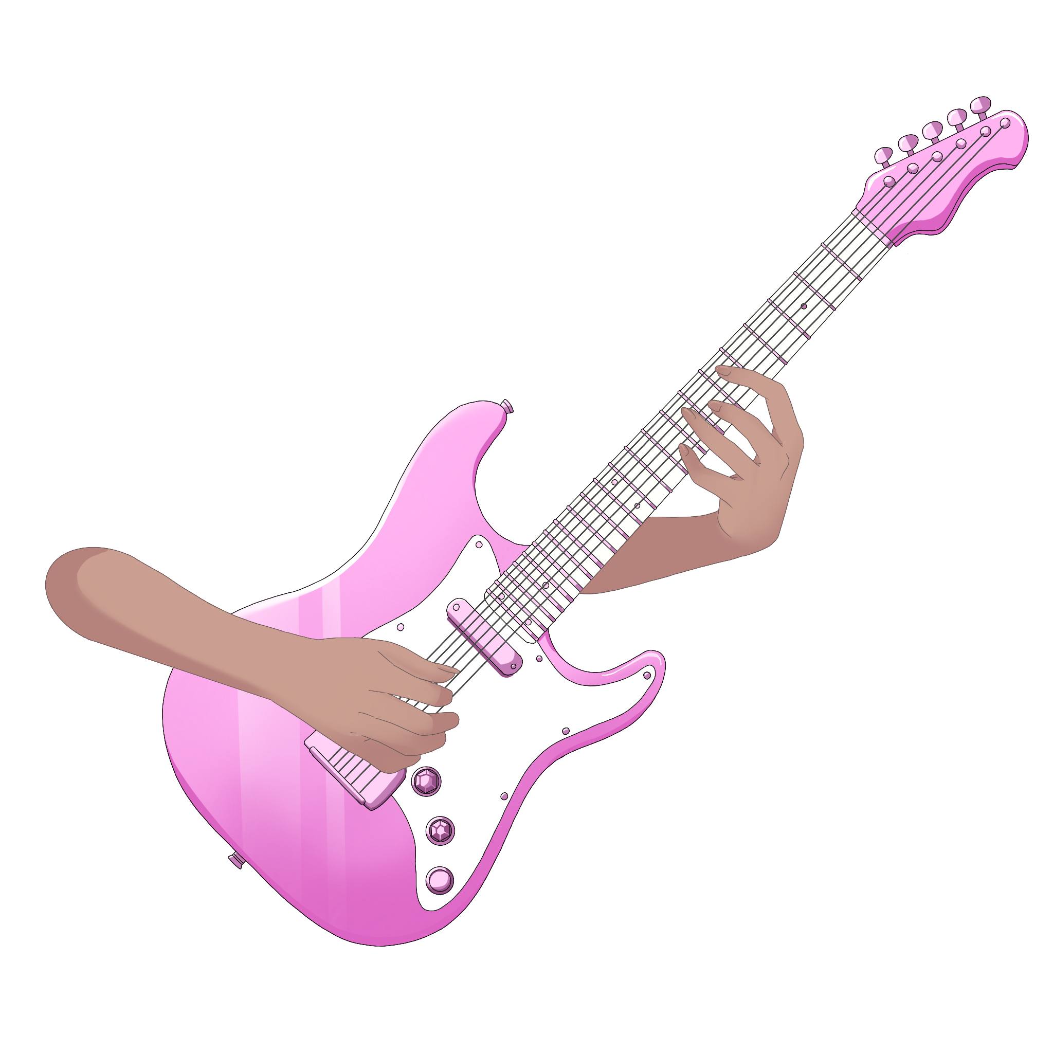 Vtuber向けフリー素材｜ギターを持つ手のイラスト