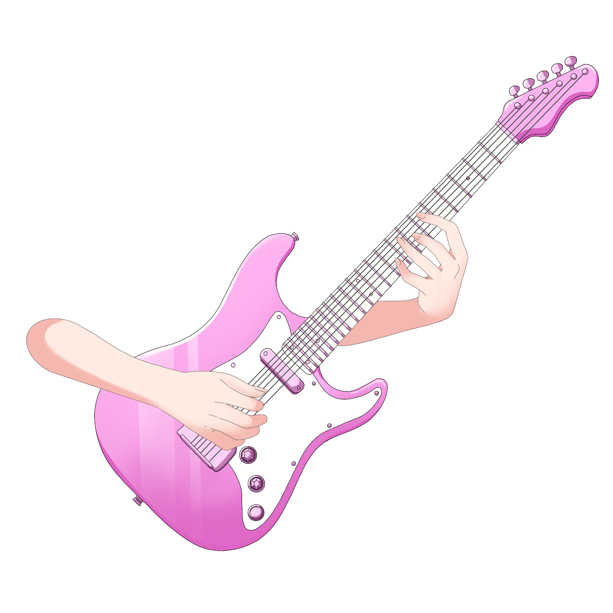 Vtuber向けフリー素材｜ギターを持つ手のイラスト