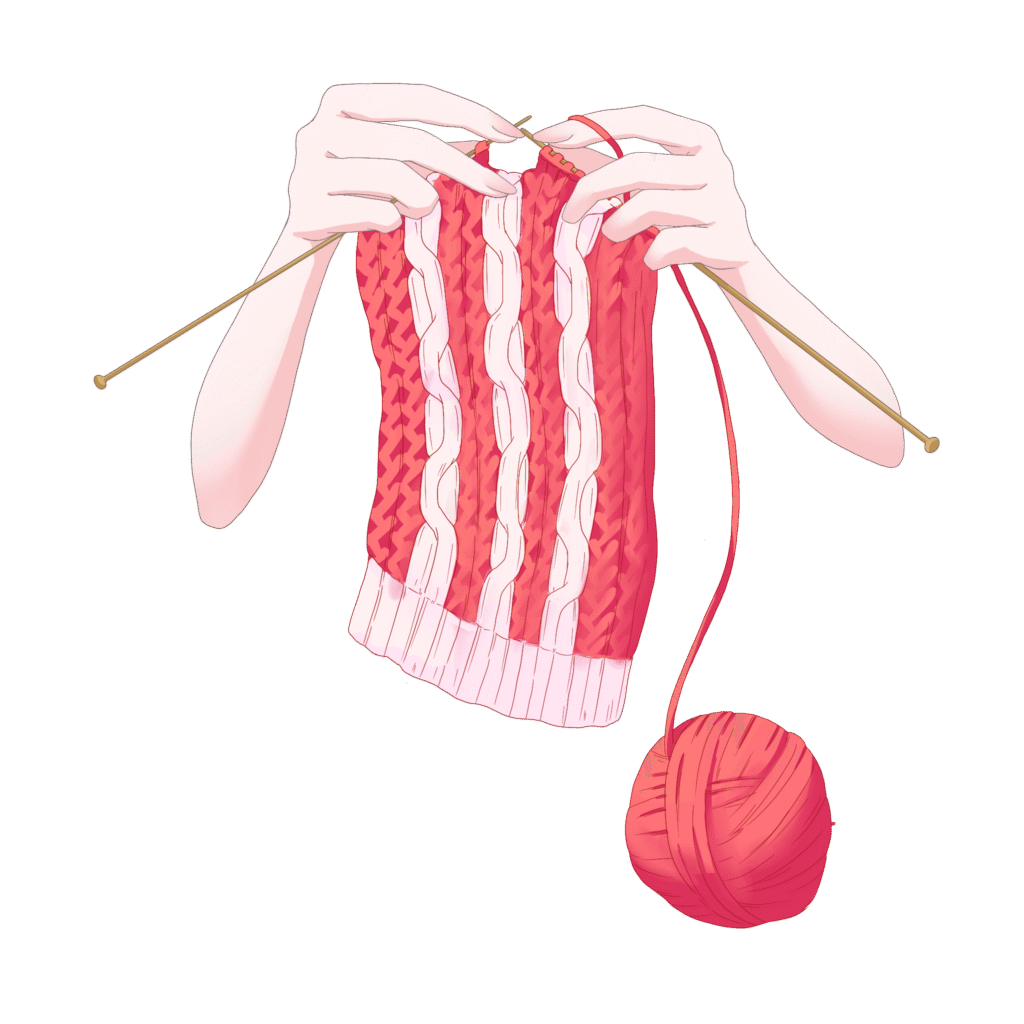 Vtuber向けフリー素材｜編み物をする手のイラスト