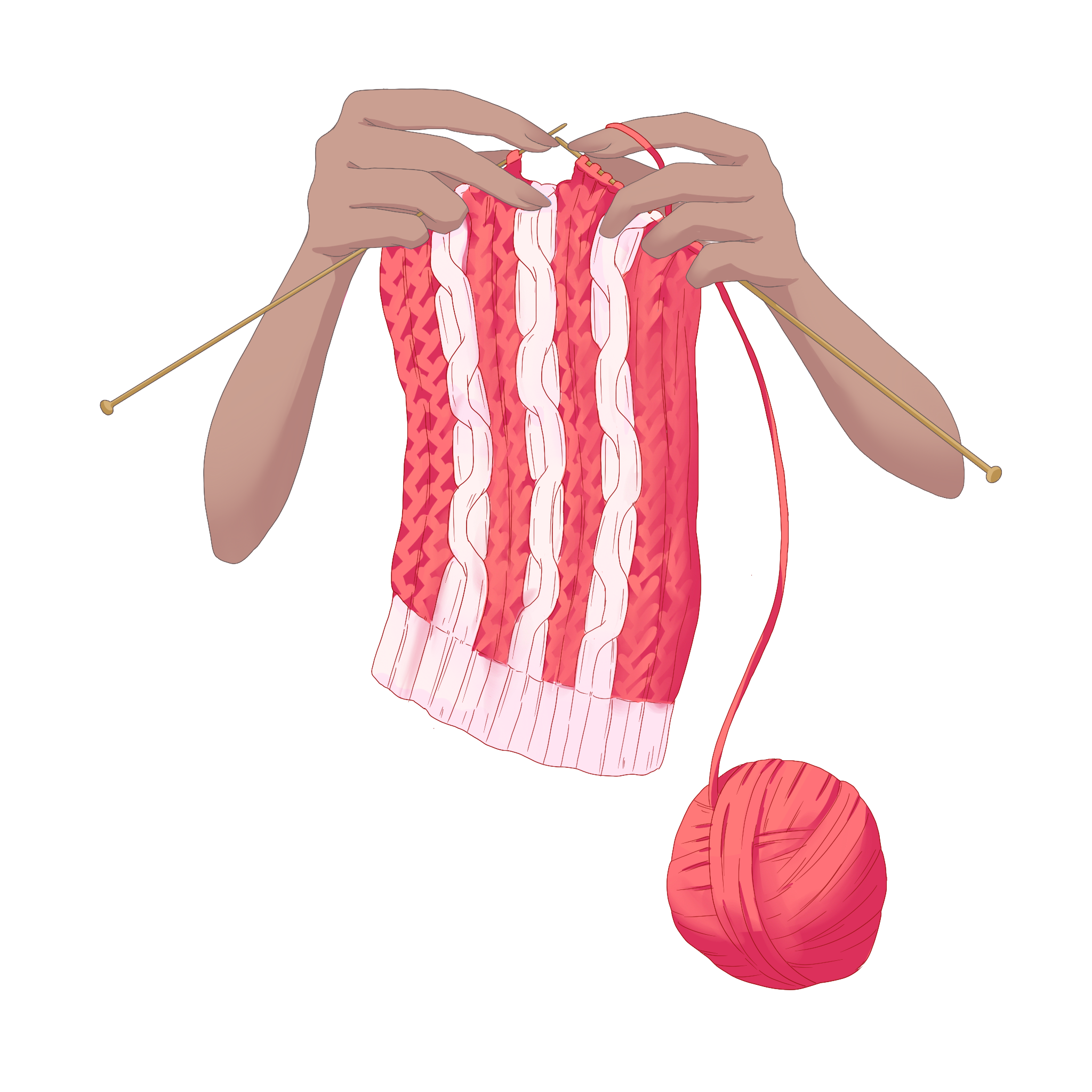 Vtuber向けフリー素材｜編み物をする手のイラスト