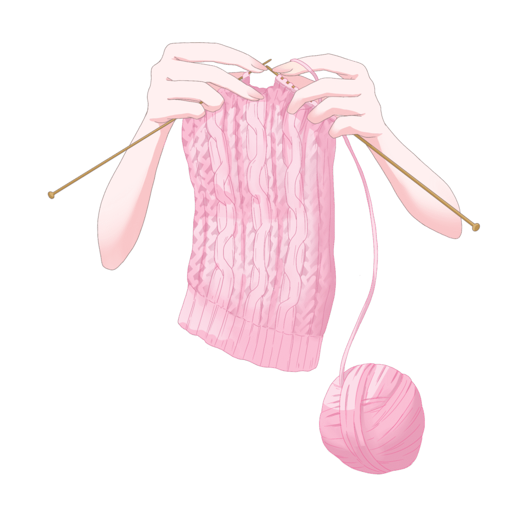 Vtuber向けフリー素材｜編み物をする手のイラスト