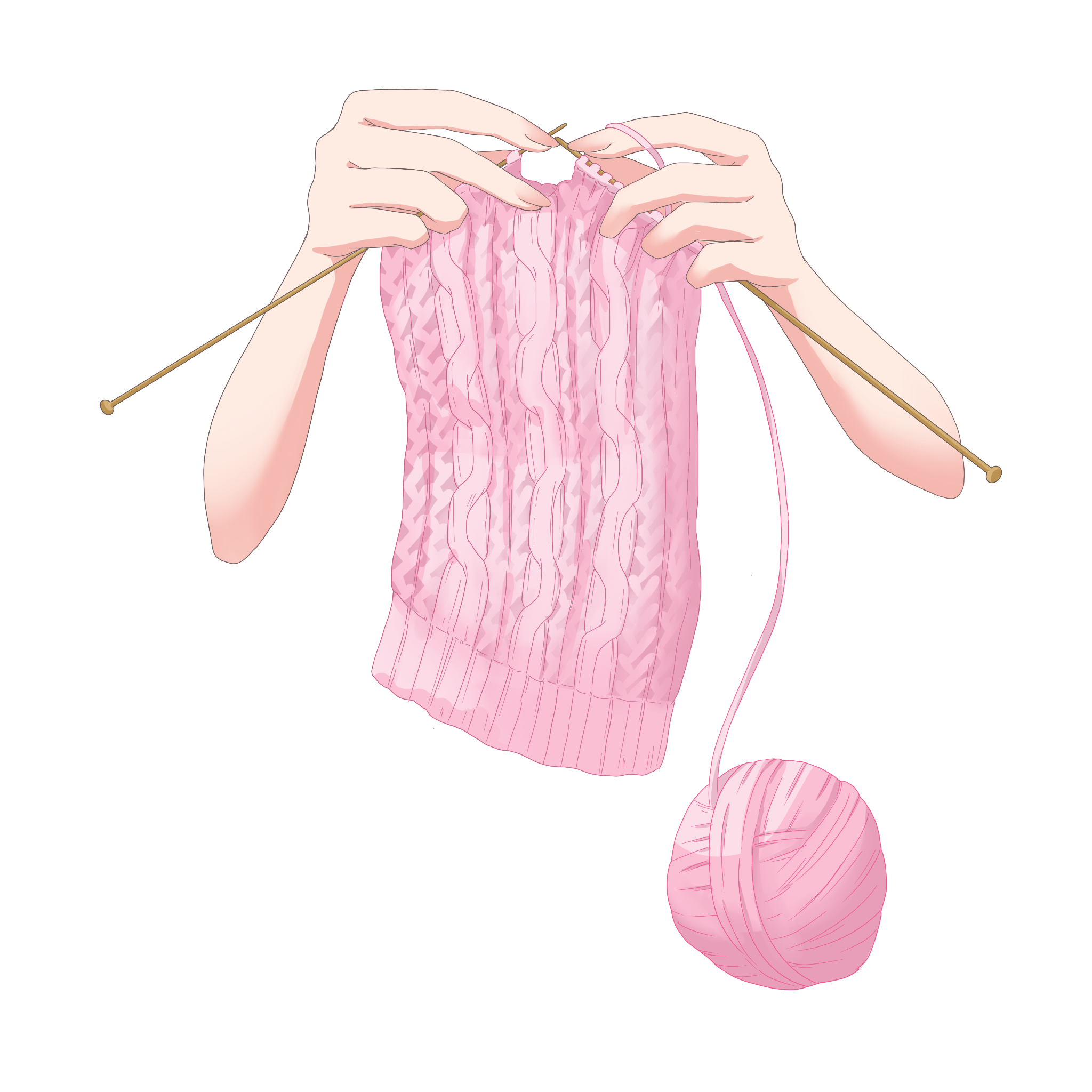 Vtuber向けフリー素材｜編み物をする手のイラスト