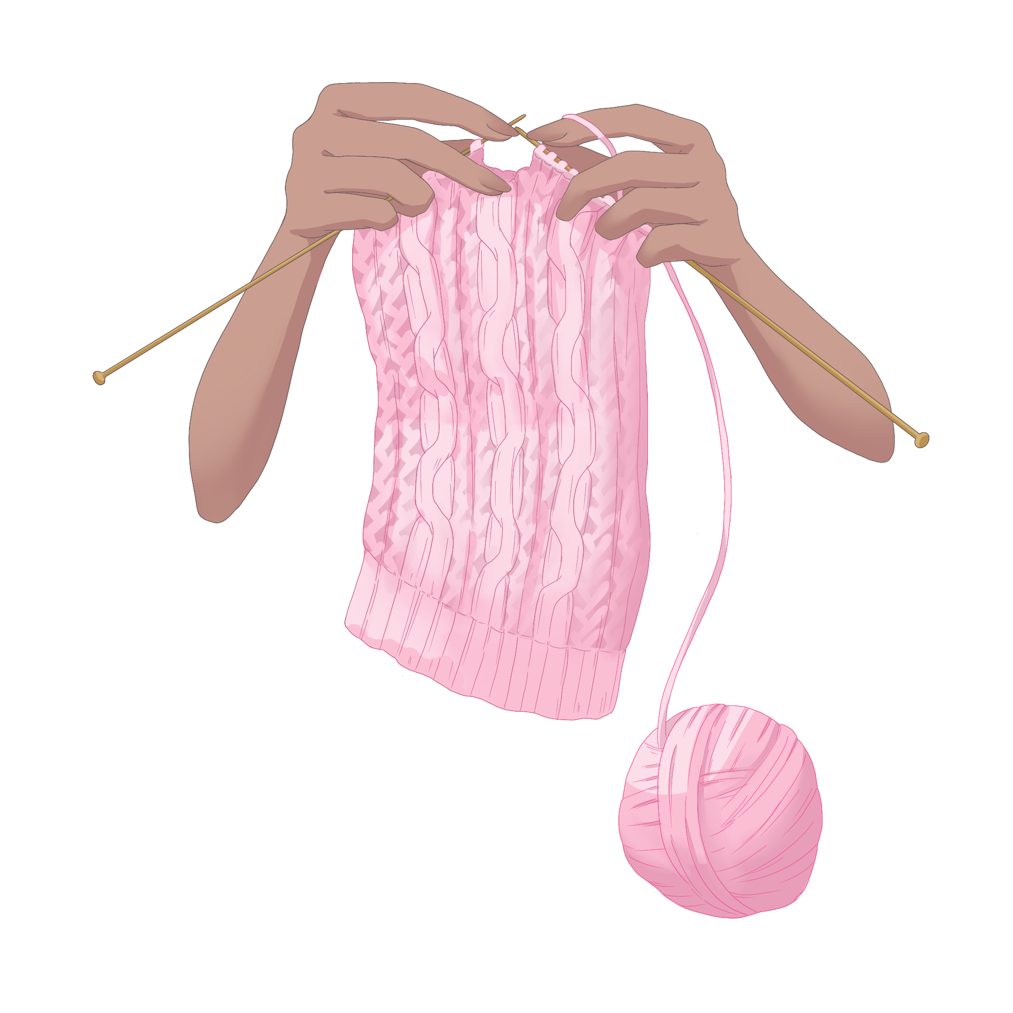 Vtuber向けフリー素材｜編み物をする手のイラスト