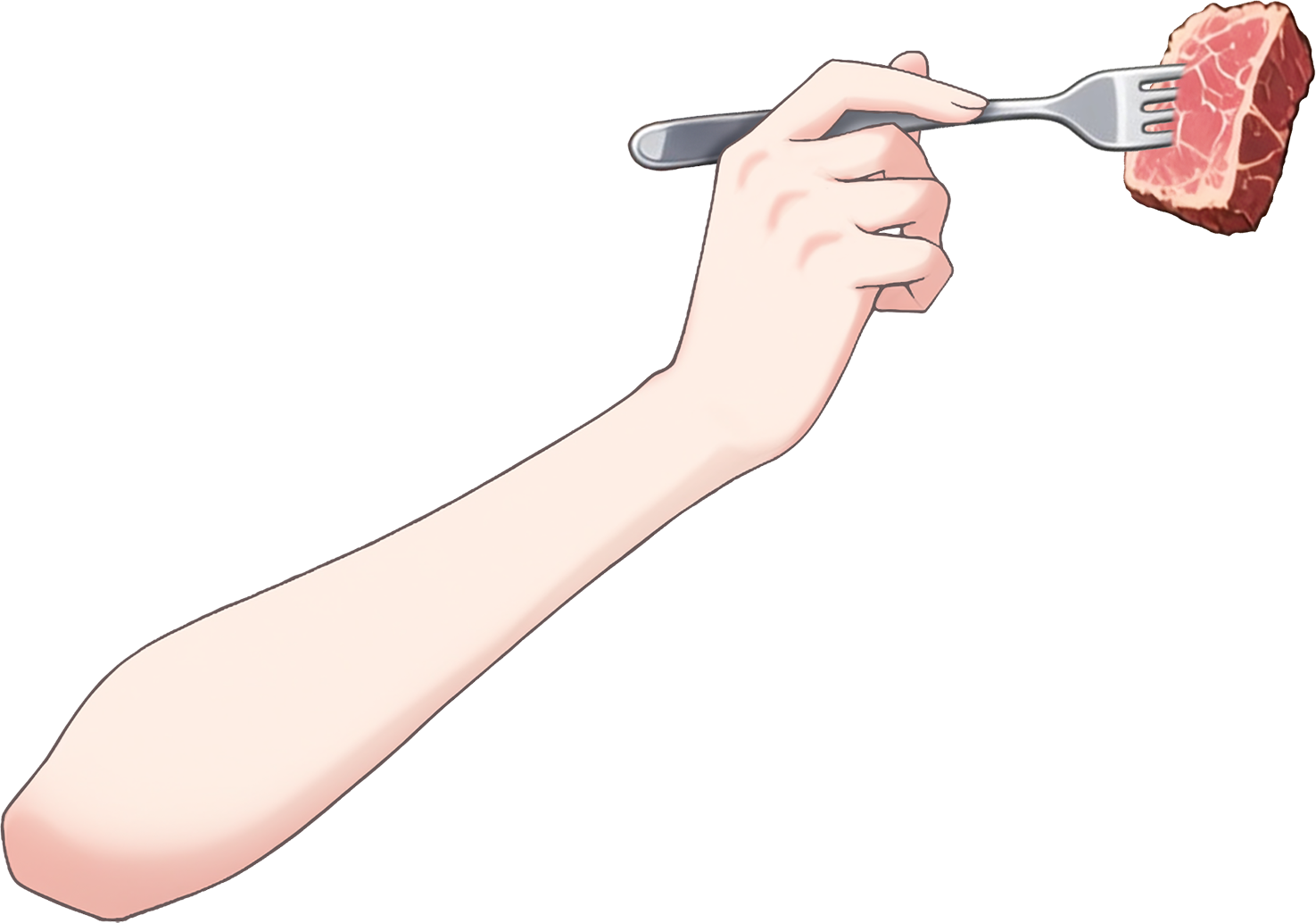 Vtuber向けフリー素材｜いいお肉を食べる手のイラスト