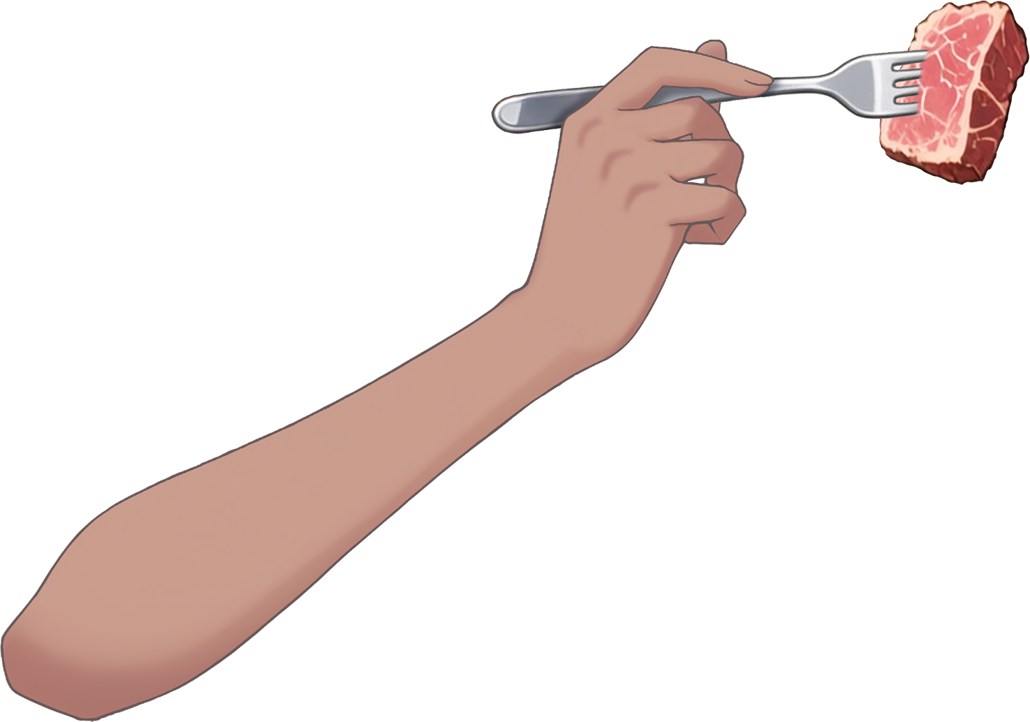 Vtuber向けフリー素材｜いいお肉を食べる手のイラスト