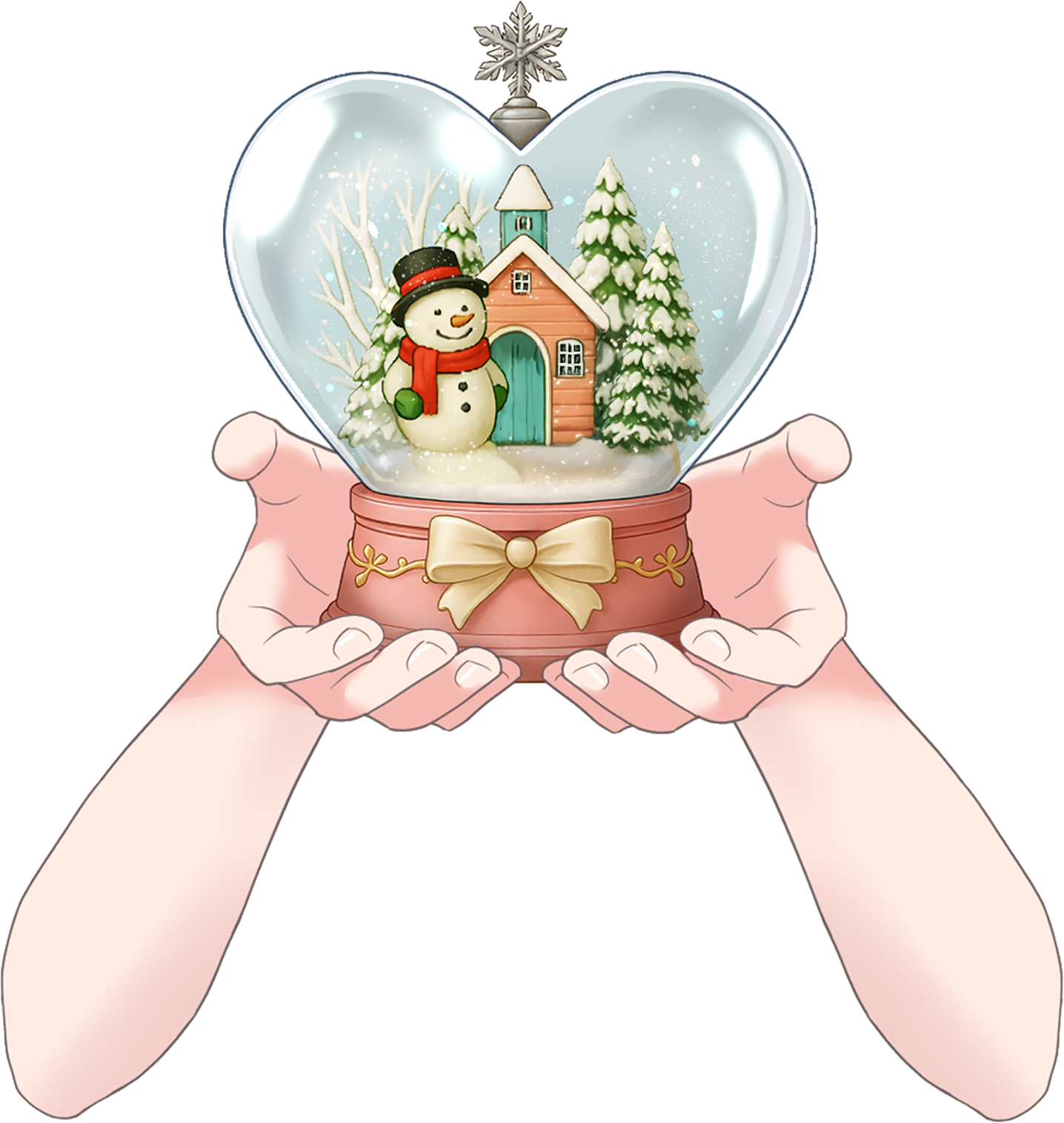 Vtuber向けフリー素材｜スノードームを持つ手のイラスト
