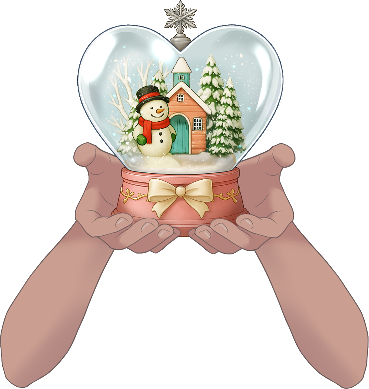 Vtuber向けフリー素材｜スノードームを持つ手のイラスト