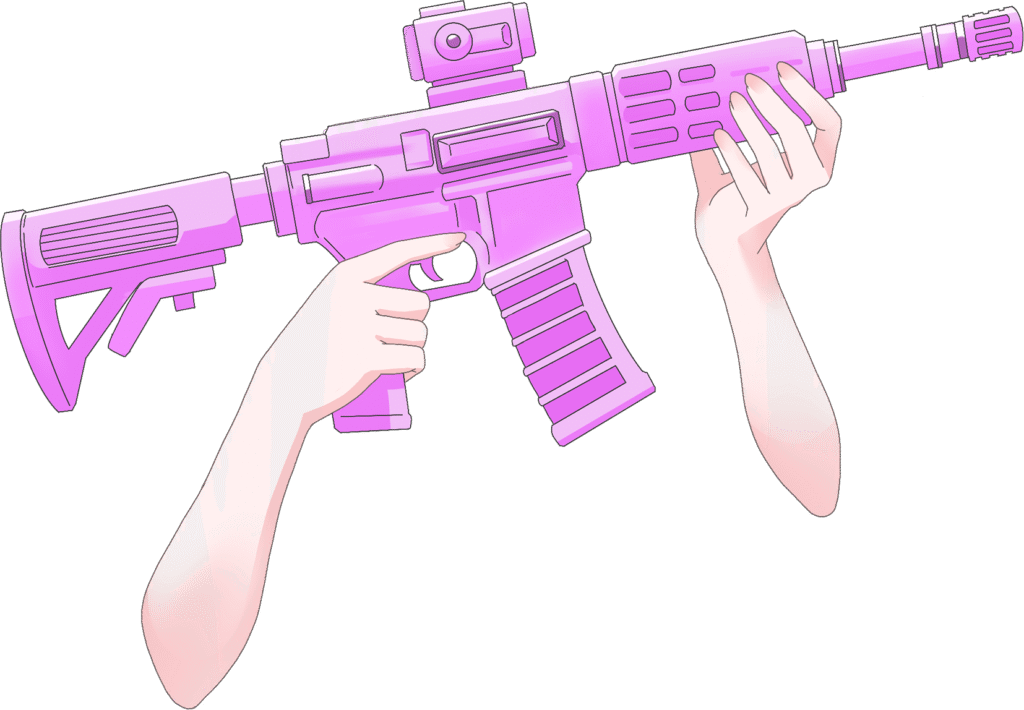 Vtuber向けフリー素材｜銃を持つ手のイラスト