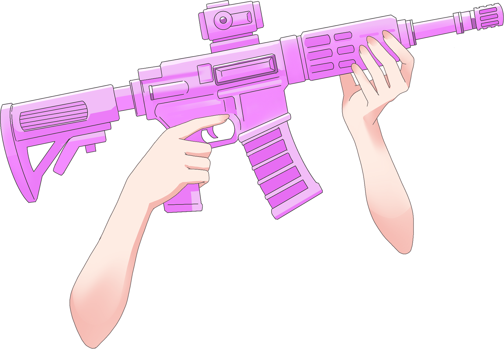 Vtuber向けフリー素材｜銃を持つ手のイラスト