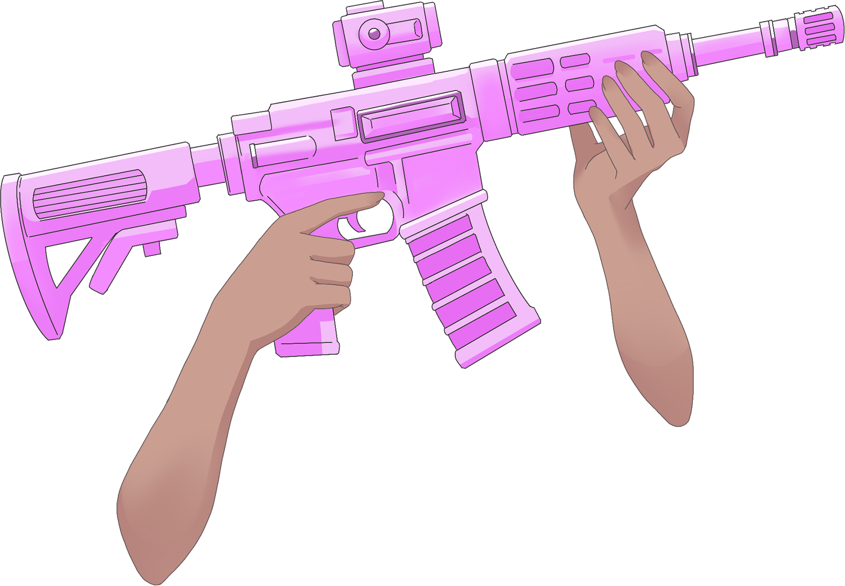 Vtuber向けフリー素材｜銃を持つ手のイラスト