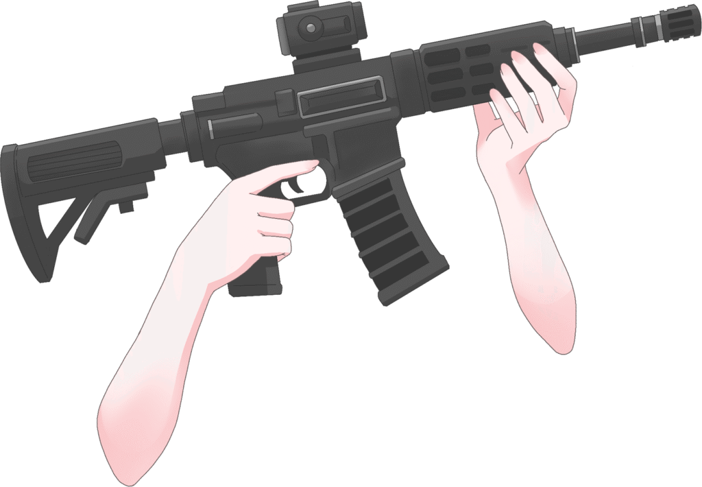 Vtuber向けフリー素材｜銃を持つ手のイラスト