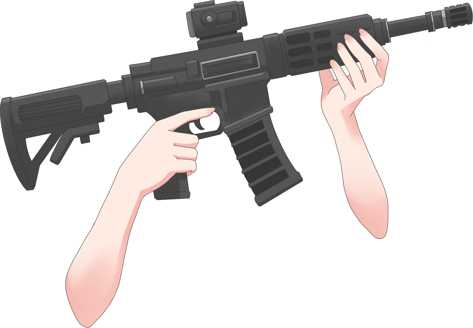 Vtuber向けフリー素材｜銃を持つ手のイラスト