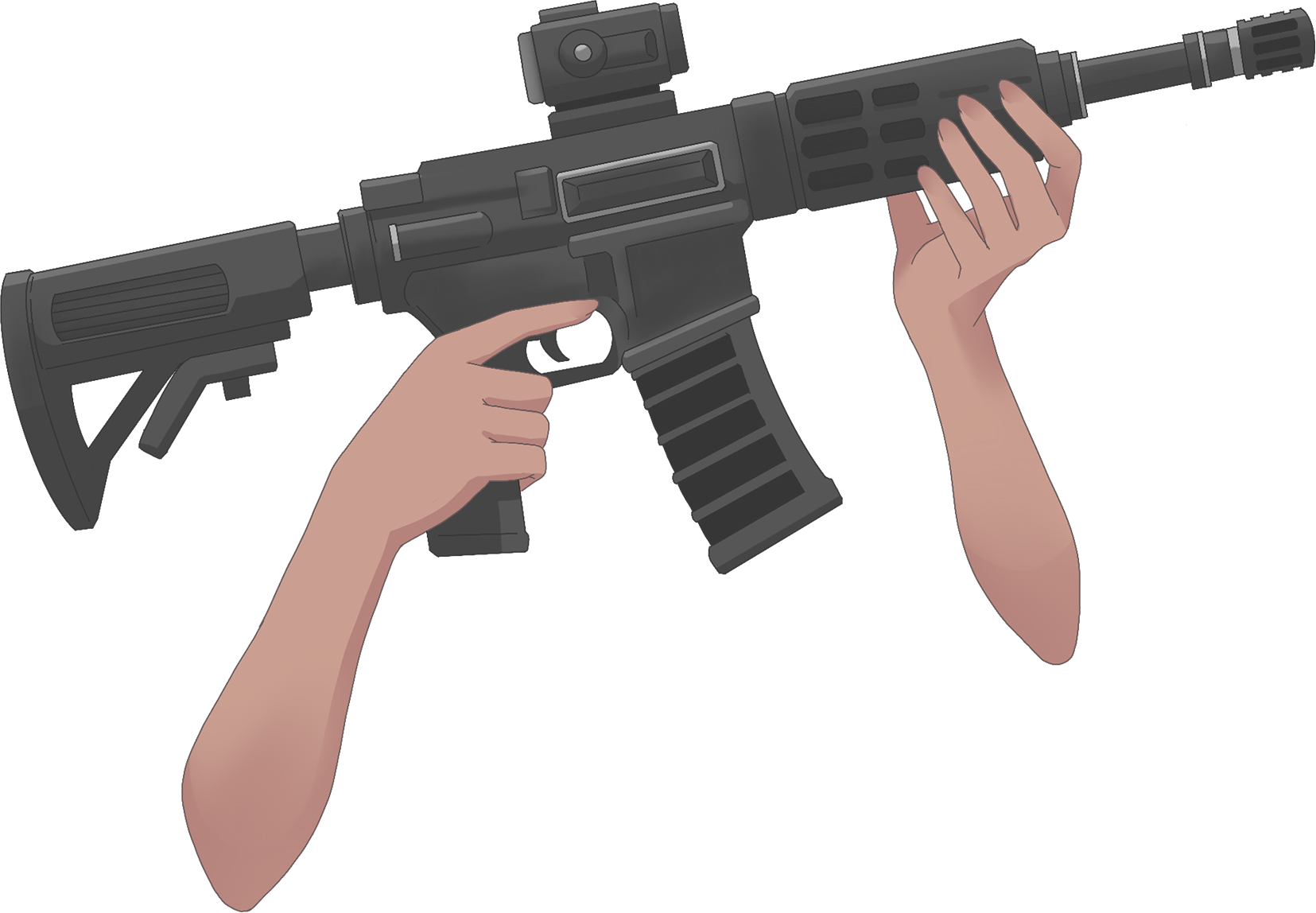 Vtuber向けフリー素材｜銃を持つ手のイラスト