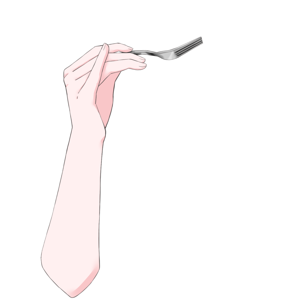 Vtuber向けフリー素材|パンケーキを持つ手のイラスト