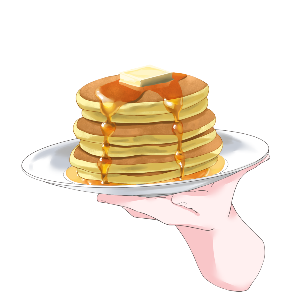 Vtuber向けフリー素材|パンケーキを持つ手のイラスト