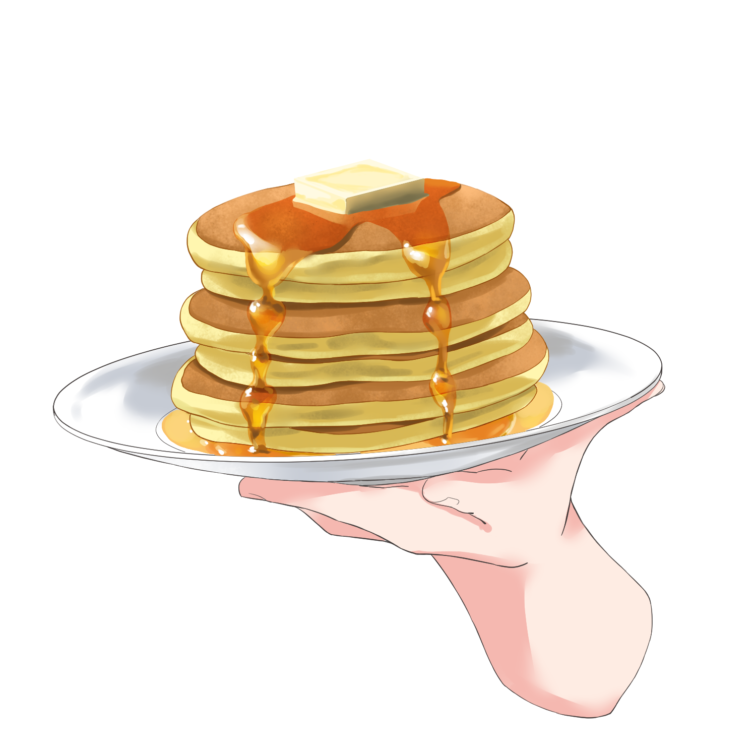 Vtuber向けフリー素材|パンケーキを持つ手のイラスト