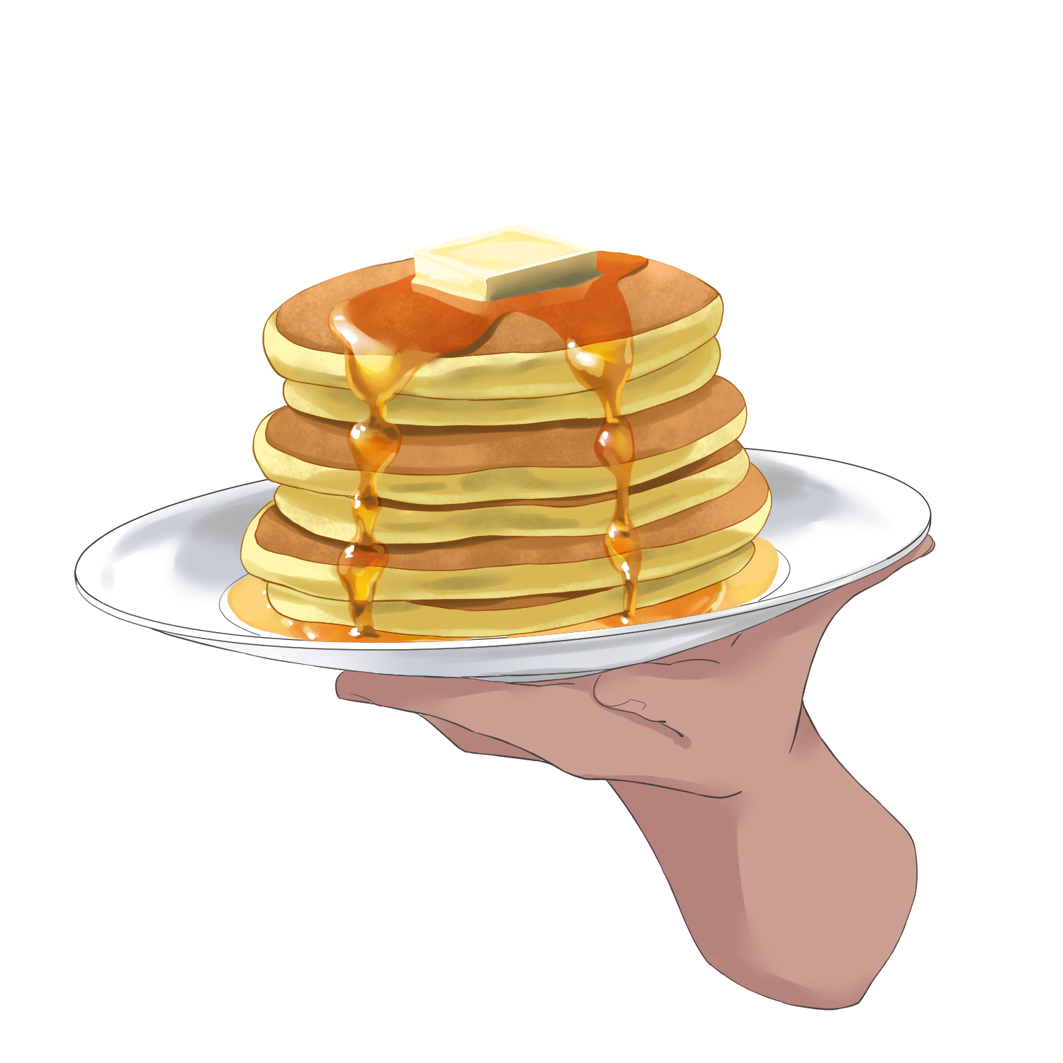 Vtuber向けフリー素材|パンケーキを持つ手のイラスト