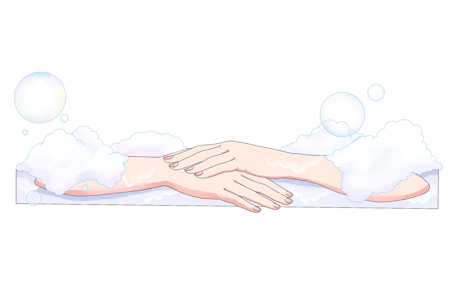 Vtuber向けフリー素材｜お風呂に浸かる手のイラスト