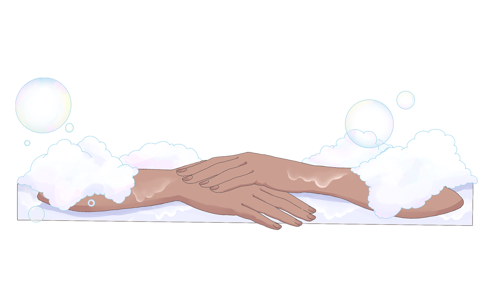Vtuber向けフリー素材｜お風呂に浸かる手のイラスト
