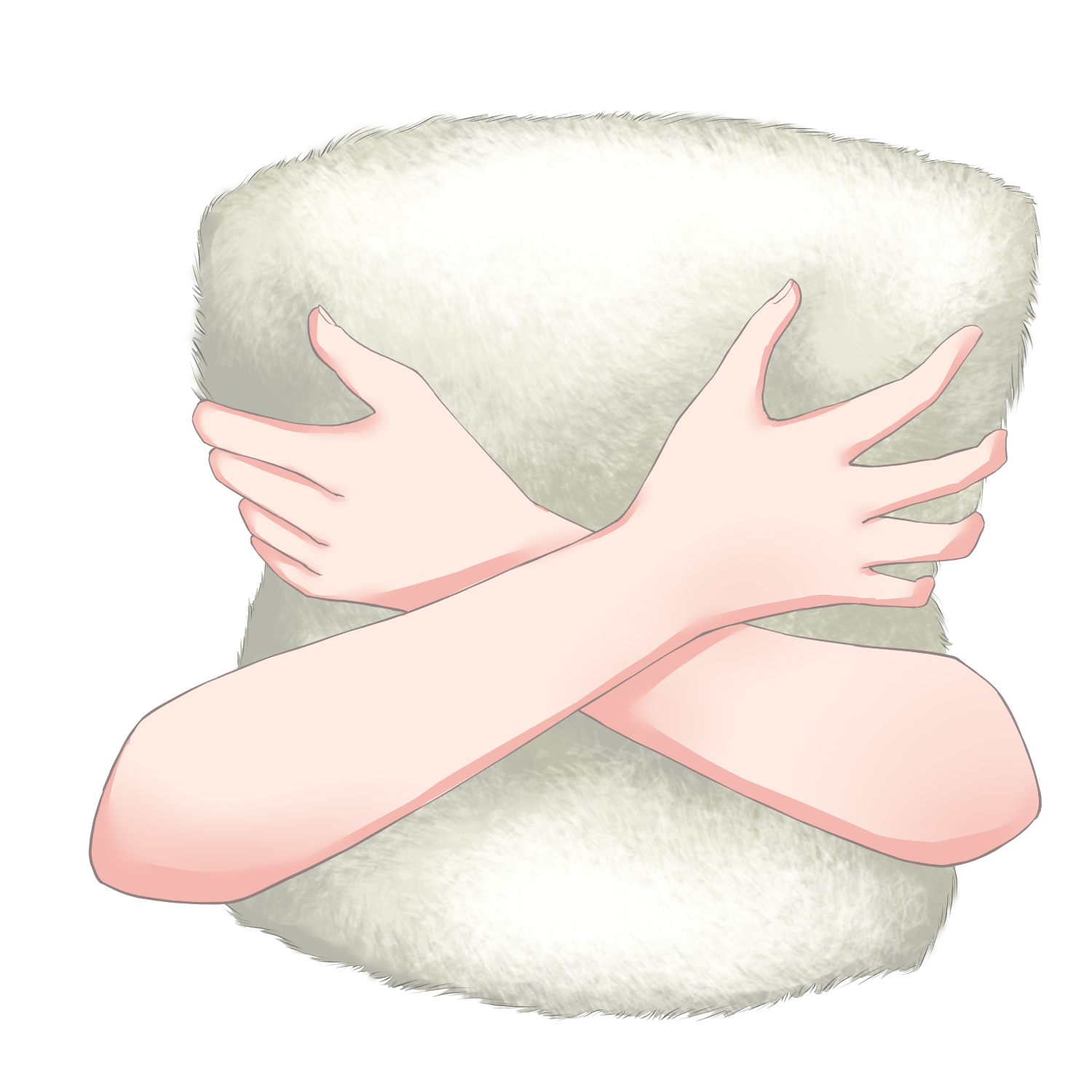 Vtuber向けフリー素材｜ふわもこクッションを持つ手のイラスト