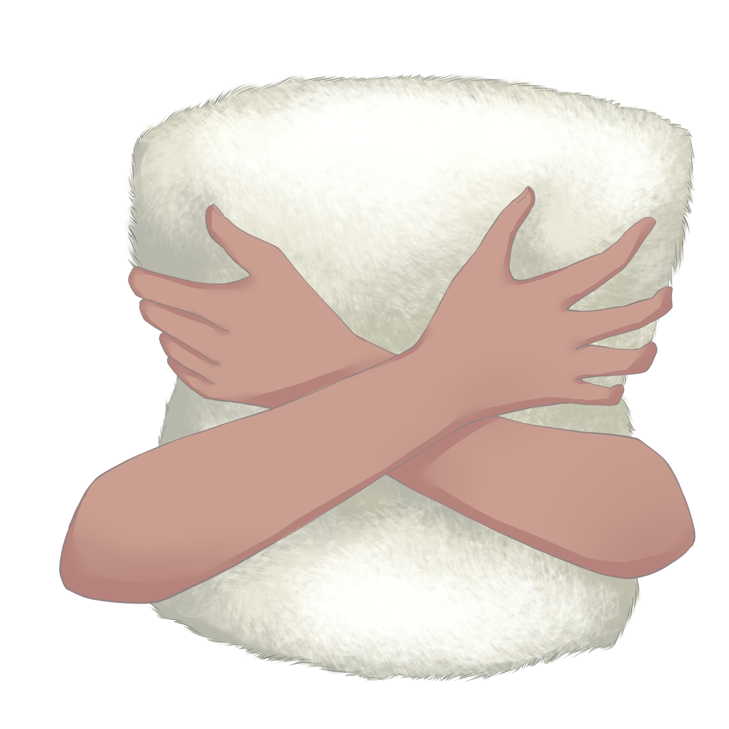 Vtuber向けフリー素材｜ふわもこクッションを持つ手のイラスト