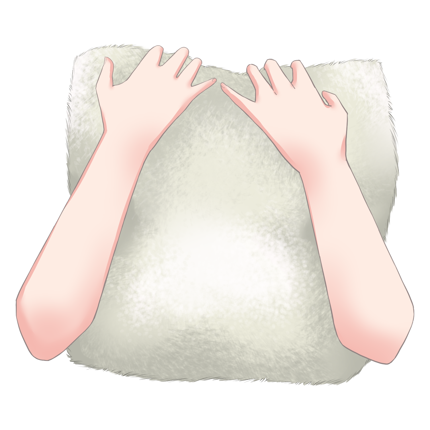 Vtuber向けフリー素材｜ふわもこクッションを持つ手のイラスト