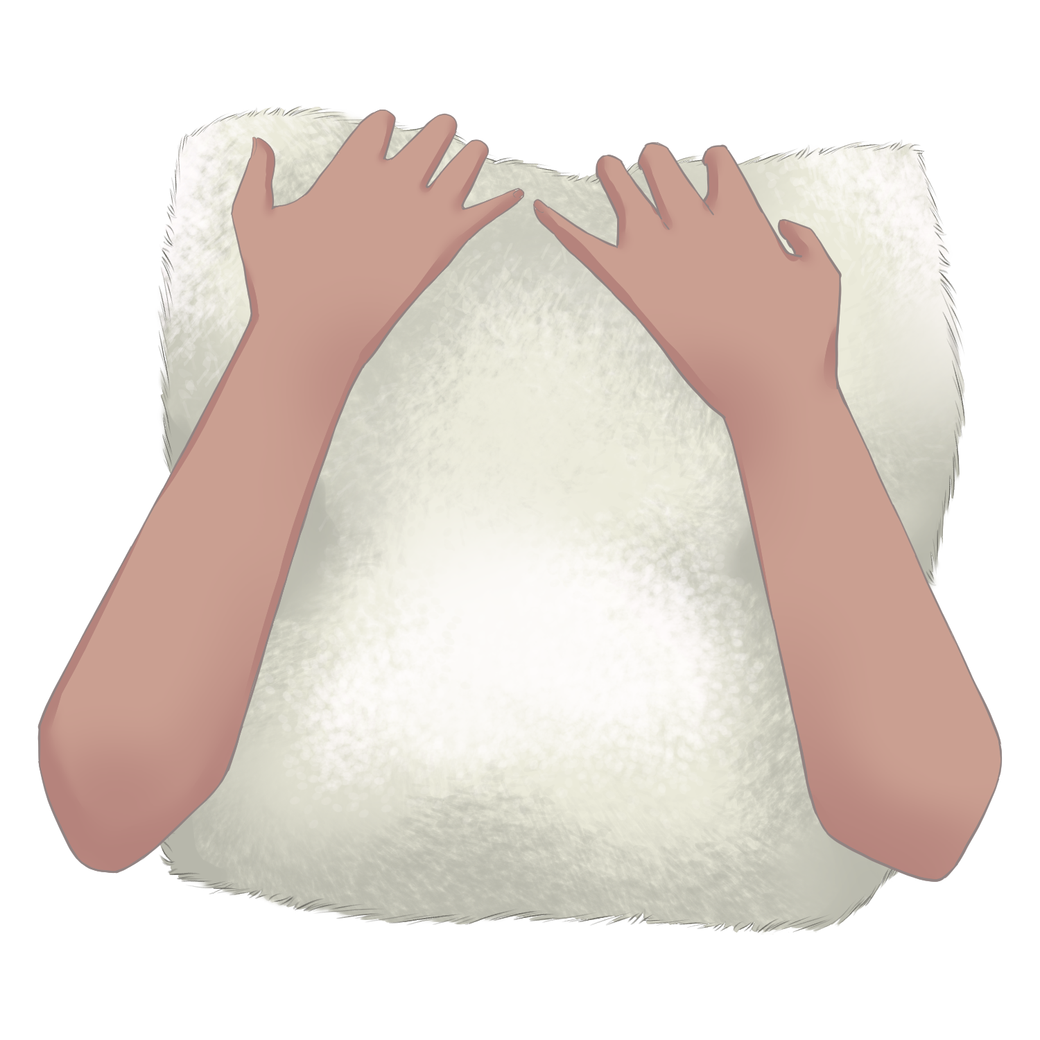 Vtuber向けフリー素材｜ふわもこクッションを持つ手のイラスト