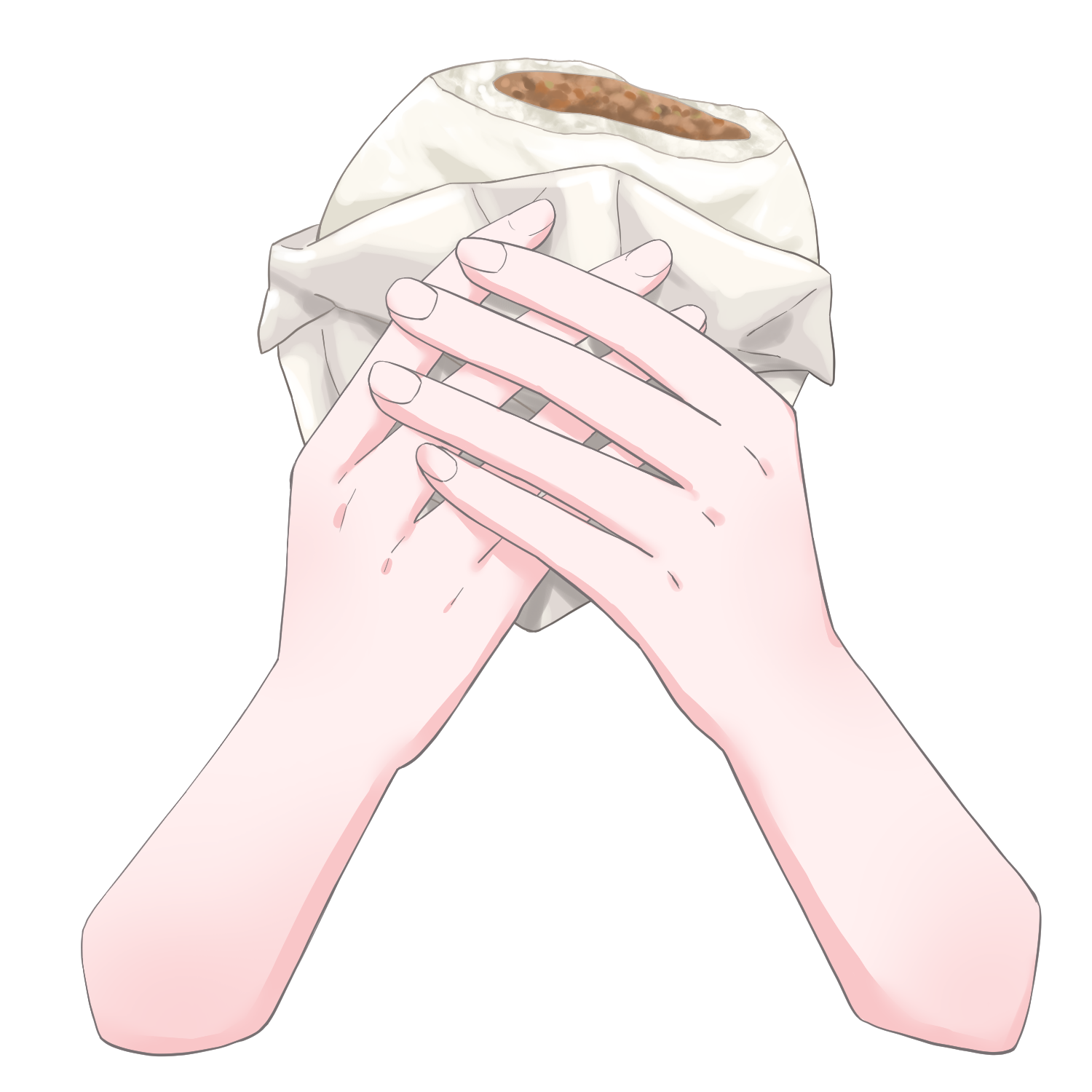 Vtuber向けフリー素材|肉まんを持つ手のイラスト